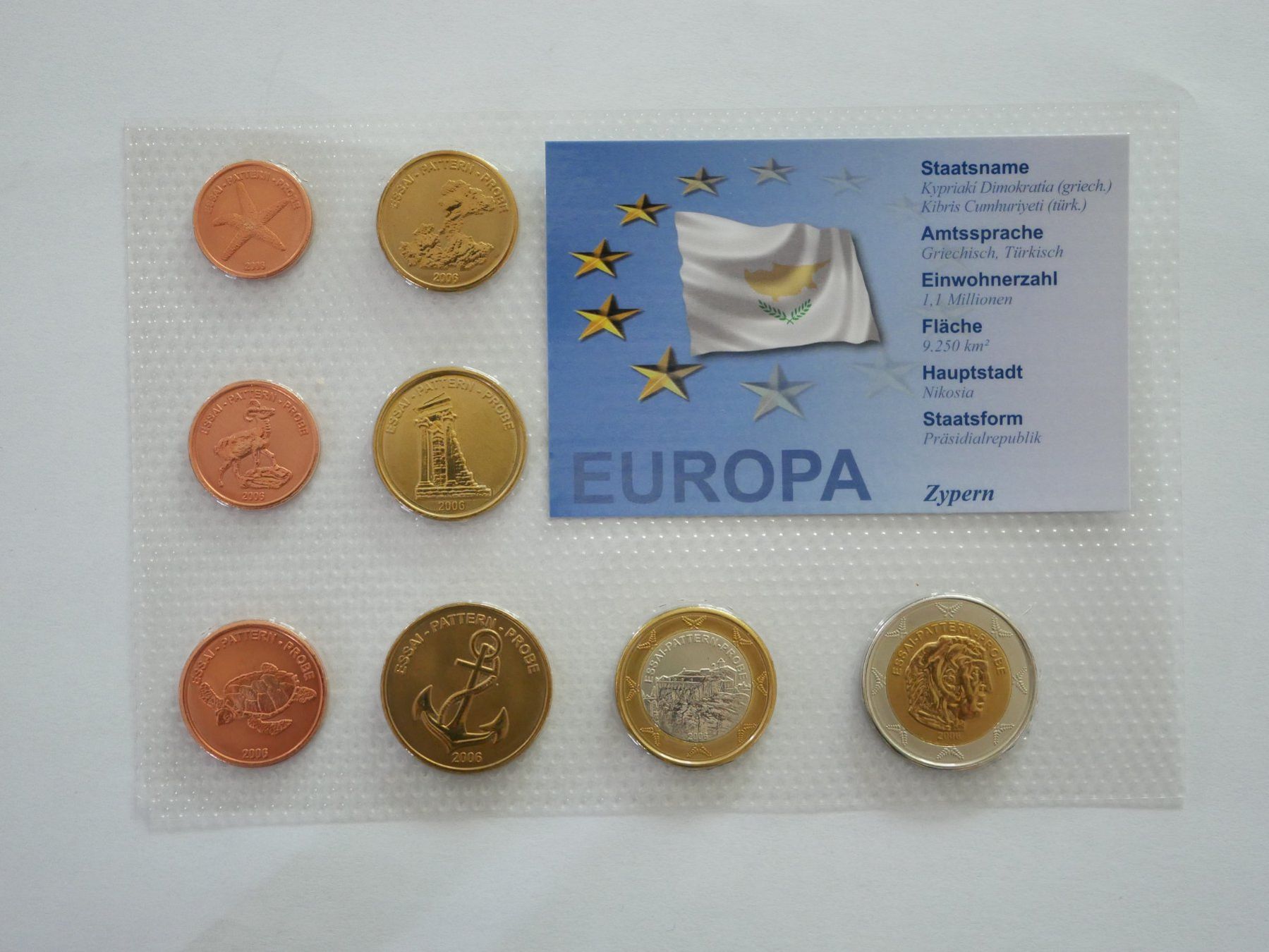 Tutti le monete: Euro Probe Zypern 2006 ***TOP*** – Nuovo e nell'imballaggio originale da Kreuzlingen venduto da Samson01