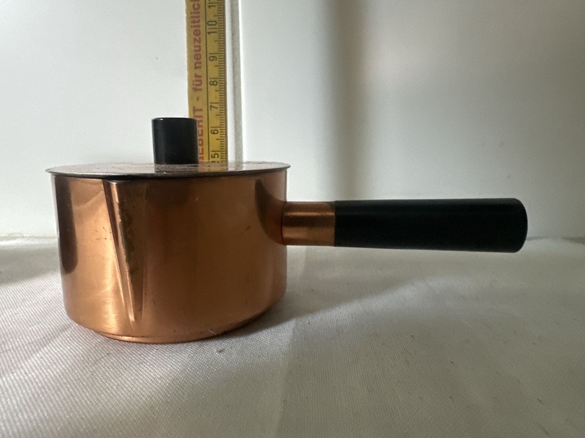 Sigg Pentole: Sigg Kupfer Saucen-Pfännchen  mit Rechaud  und Deckel – Usato da Zürich venduto da Chaeffeler 6