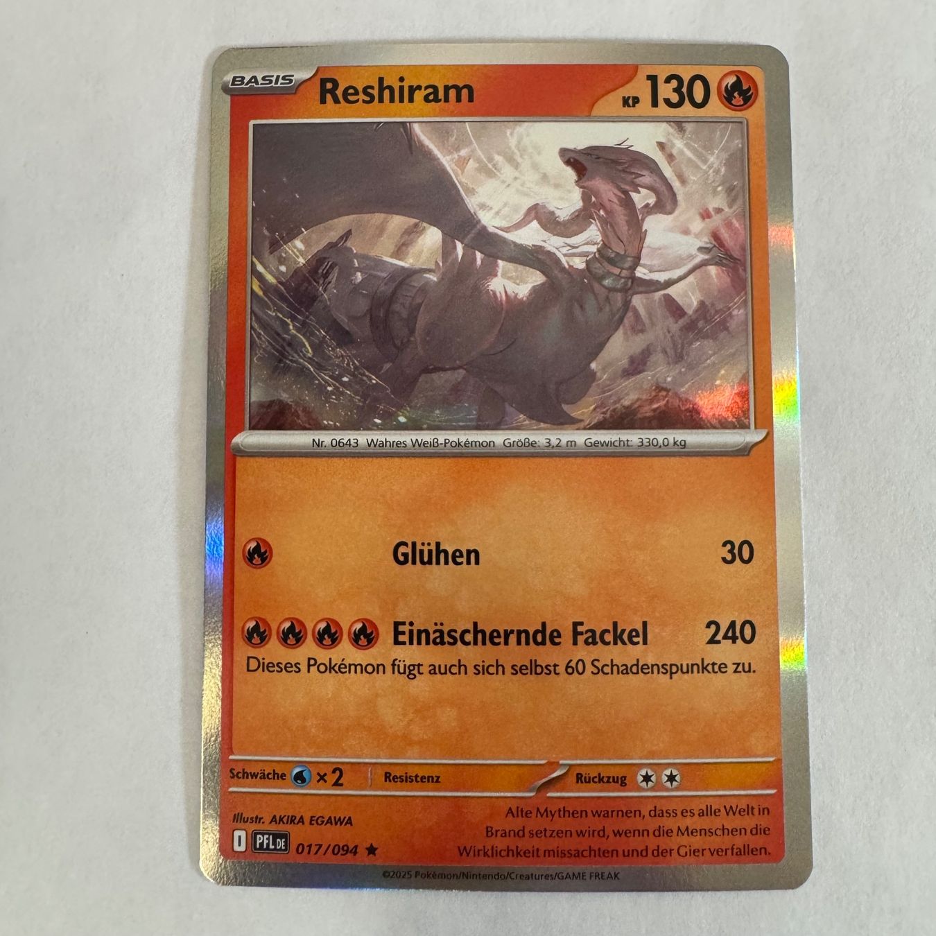 Pokémon Carte collezionabili: Pokémon PFL - Reshiram - 17 / 94 - DE – Nuovo (secondo la descrizione) da Staad SG venduto da miaCards