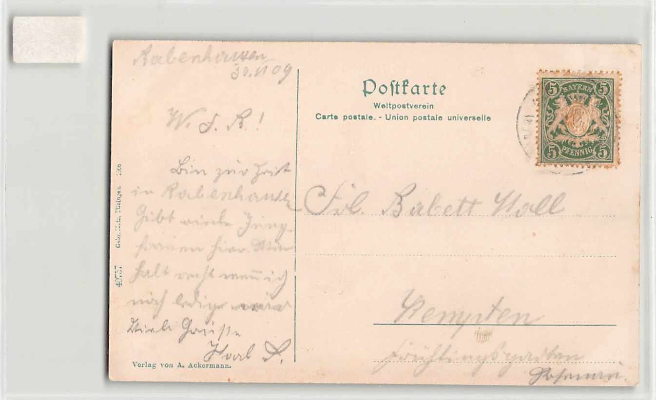 Ansichtskarten: BABENHAUSEN, Dorfansicht 1909 – Gebraucht aus Lufingen von TopAnsichtskarten 1