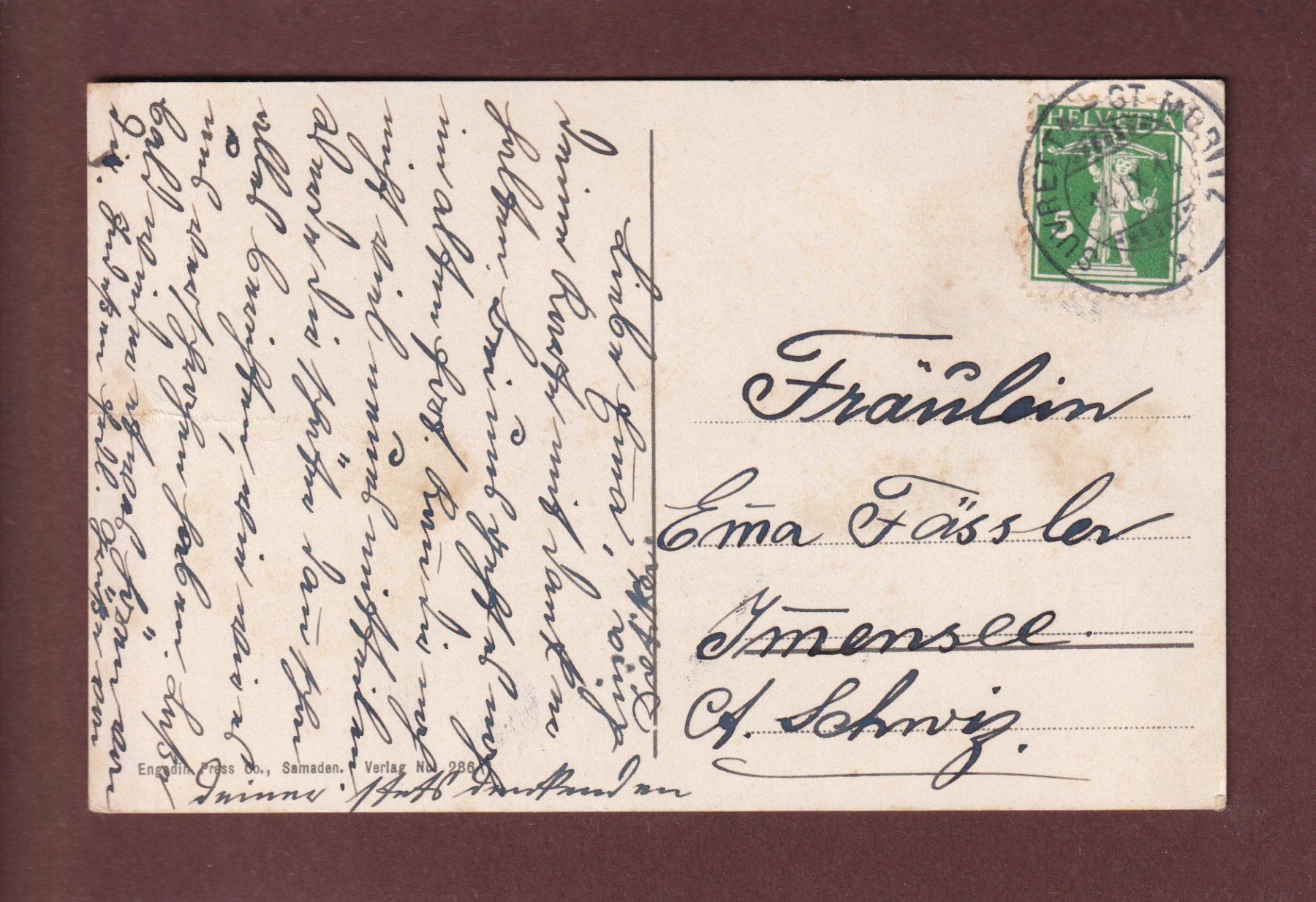 Cartoline postali: St. Moritz - SUVRETTA HOUSE - 1914 – Usato da Pully venduto da nicecards-shop 1