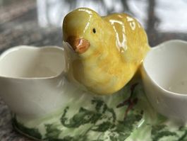 Süsser Eierbecher Küken, Keramik, Vintage, Ostern Deko