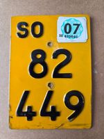 Velonummer SO 07 gelb Mofanummer Plaque Mofa