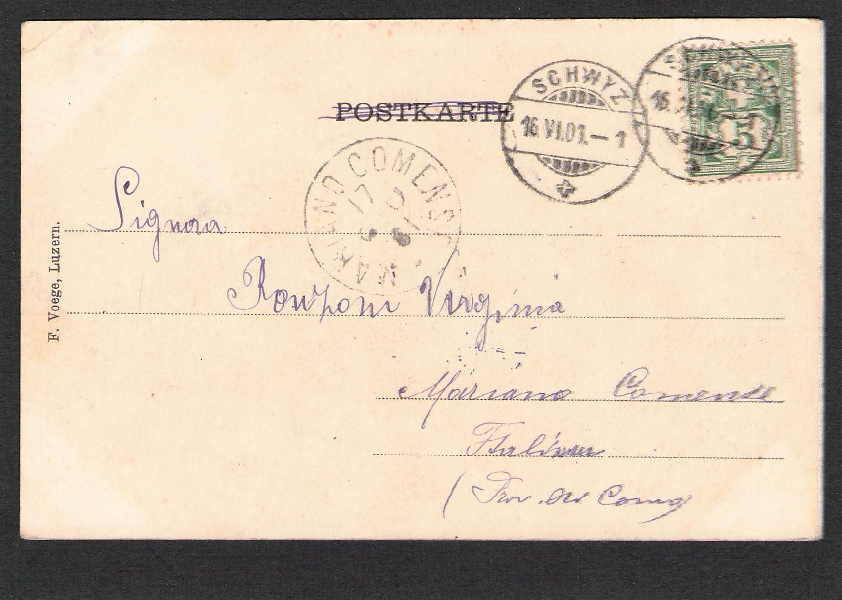 Ansichtskarten: AK,UR Seelisberg , Hotel Sonnenberg,1901 – Gebraucht aus Reichenburg von Pipo-67 1