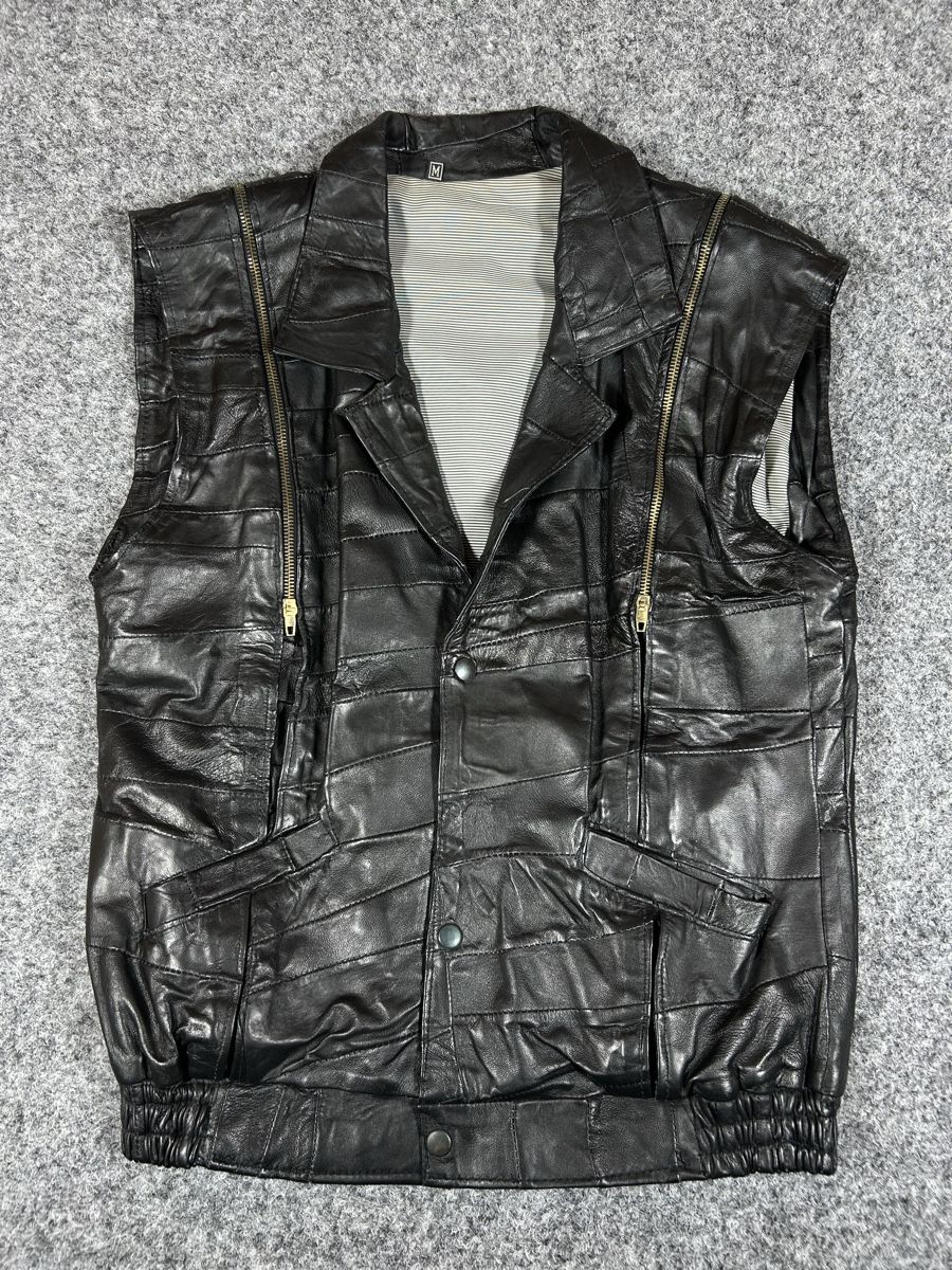 Gilets & Westen: 1990s Patchwork leather vest Medium men  – Gebraucht aus La Sagne NE von Matlasape