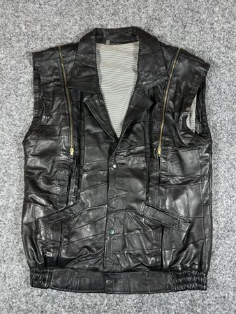 1990s Patchwork leather vest Medium men 
