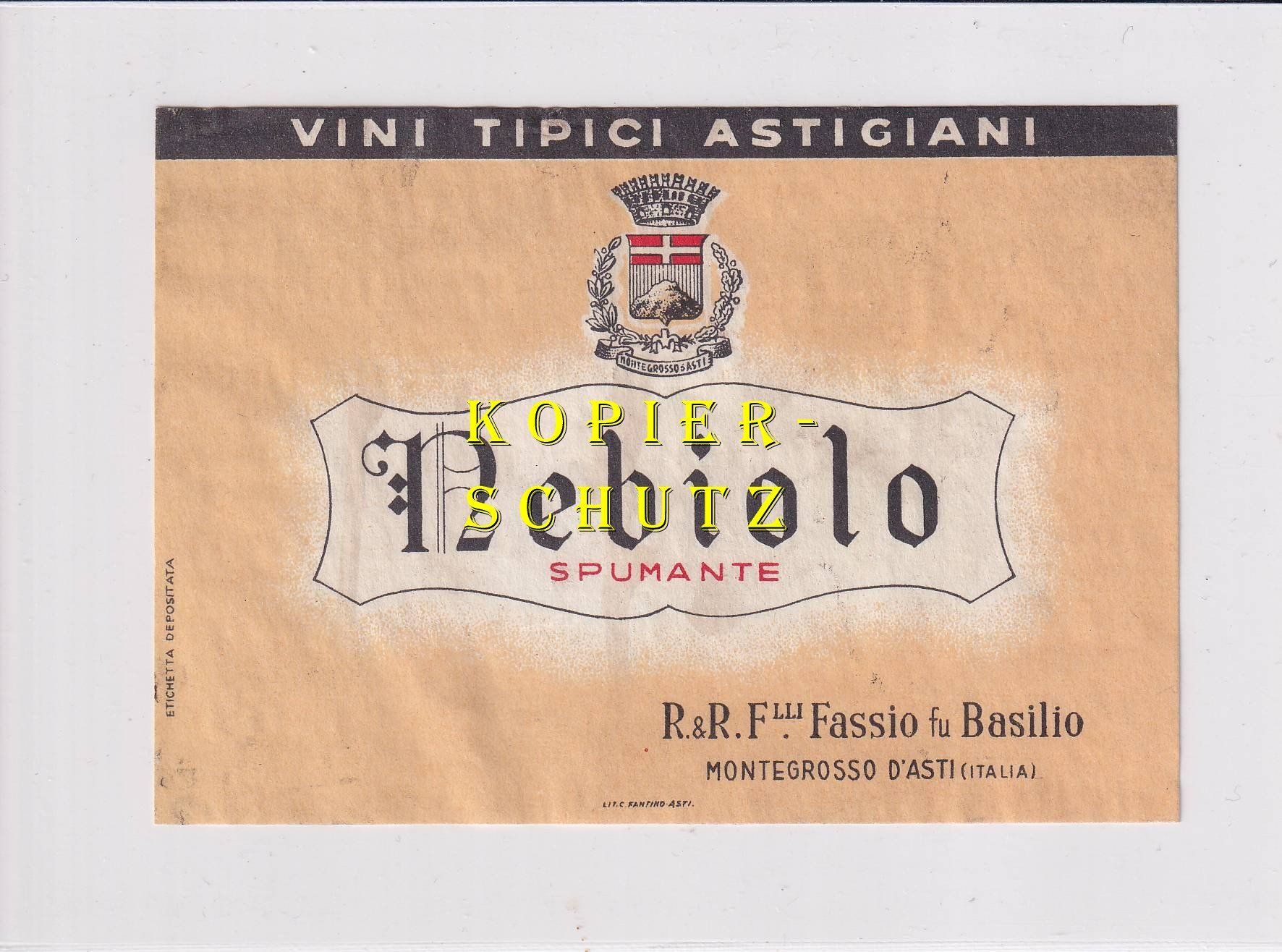 Carta: Etikette - Nebiolo Spumante /bd – Usato da Hombrechtikon venduto da Rudolf07