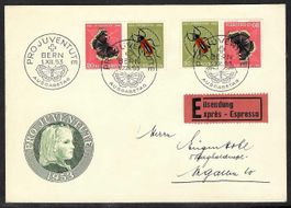 1953, K44 + Z39 auf illustriertem FDC (15143)