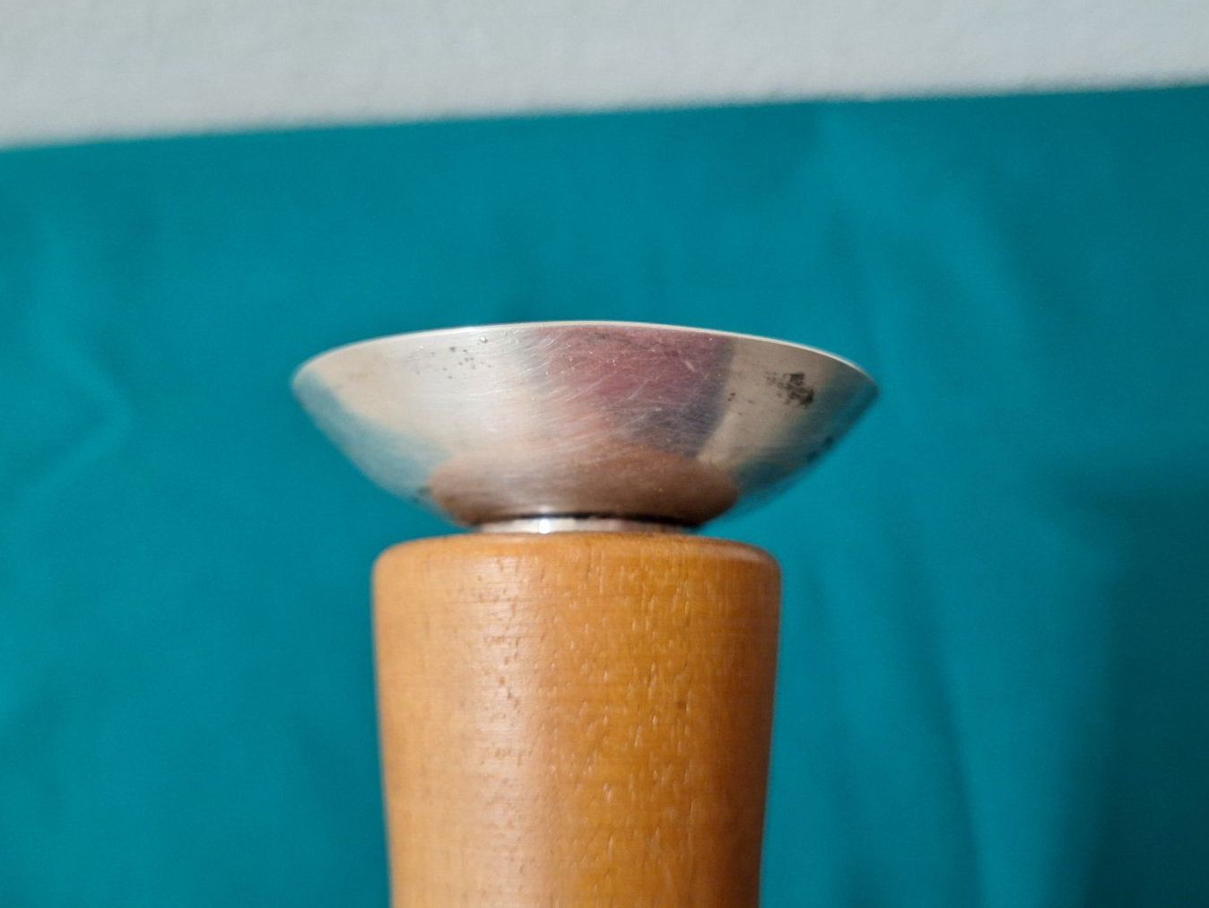 Kerzenständer: Vintage Kerzenständer , Holz ,Metall versilbert – Gebraucht aus Arlesheim von shopradl 3