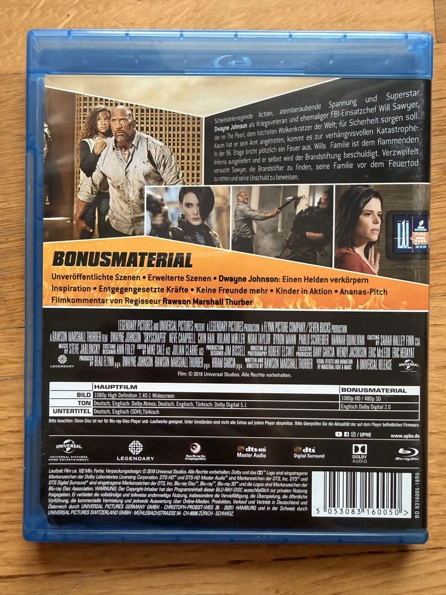 Tutti i DVDs: Skyscraper (2018) Blu-ray Dwayne Johnson – Usato da Kölliken venduto da nerdorado 1