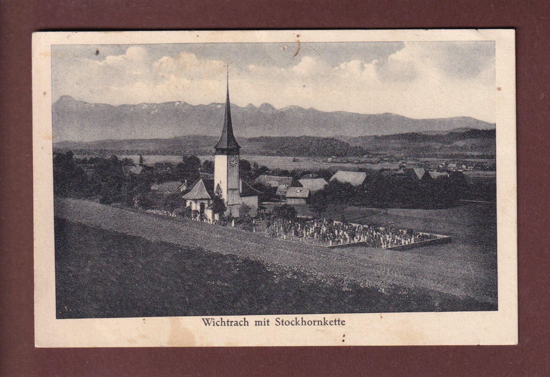 Ansichtskarten: WICHTRACH - Kirche - 1926 // Loch // – Gebraucht aus Pully von nicecards-shop
