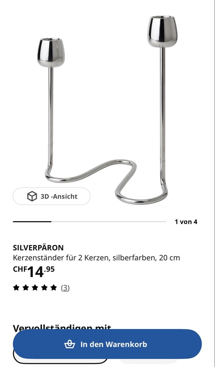 Ikea Bougeoirs: SILVERPÄRON Kerzenständer IKEA – D'occasion à Dietikon par schultealina__ 3