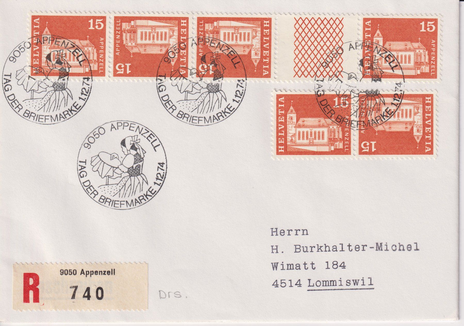Tutti i francobolli: Tag der Briefmarke 1974 – Usato da Bellach venduto da qsearch 1
