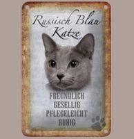 🔥 RUSSISCH BLAU Katzen Blechschild 🎀 12x18cm OVP 🔥