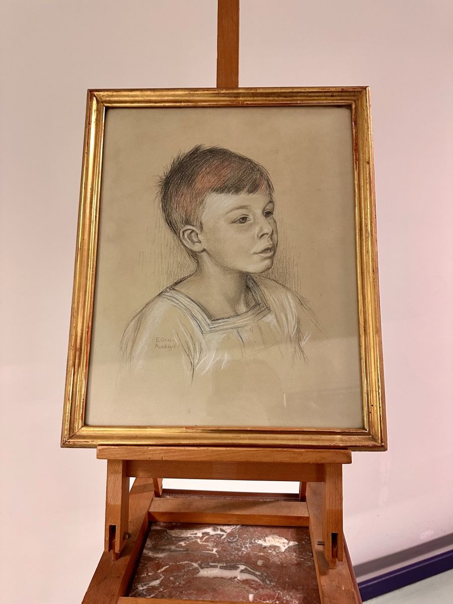 Dipinti: Portrait dessin, signé Élisabeth Oser,1915. – Usato da Genève venduto da Tom6