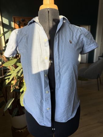 Ralph Lauren Hemdbluse kurzarm hellblau Gr. XS