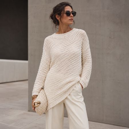 ZARA Strickpullover Pullover Weiss Strick Gr.M NEU 59.90