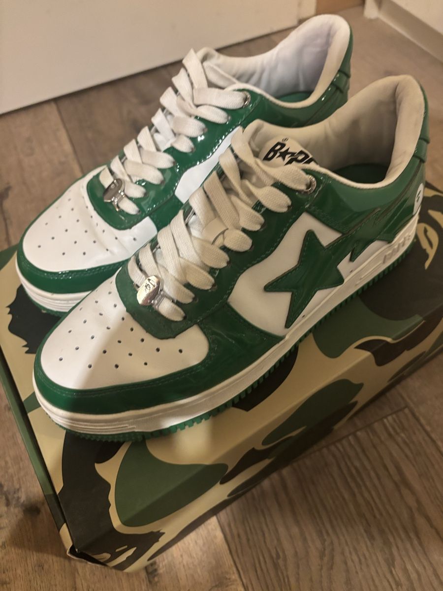 Bape Scarpe da uomo: A bathing ape BAPE sta Lackleder Grün Weiss – Usato da Uitikon Waldegg venduto da noa_68dy 5