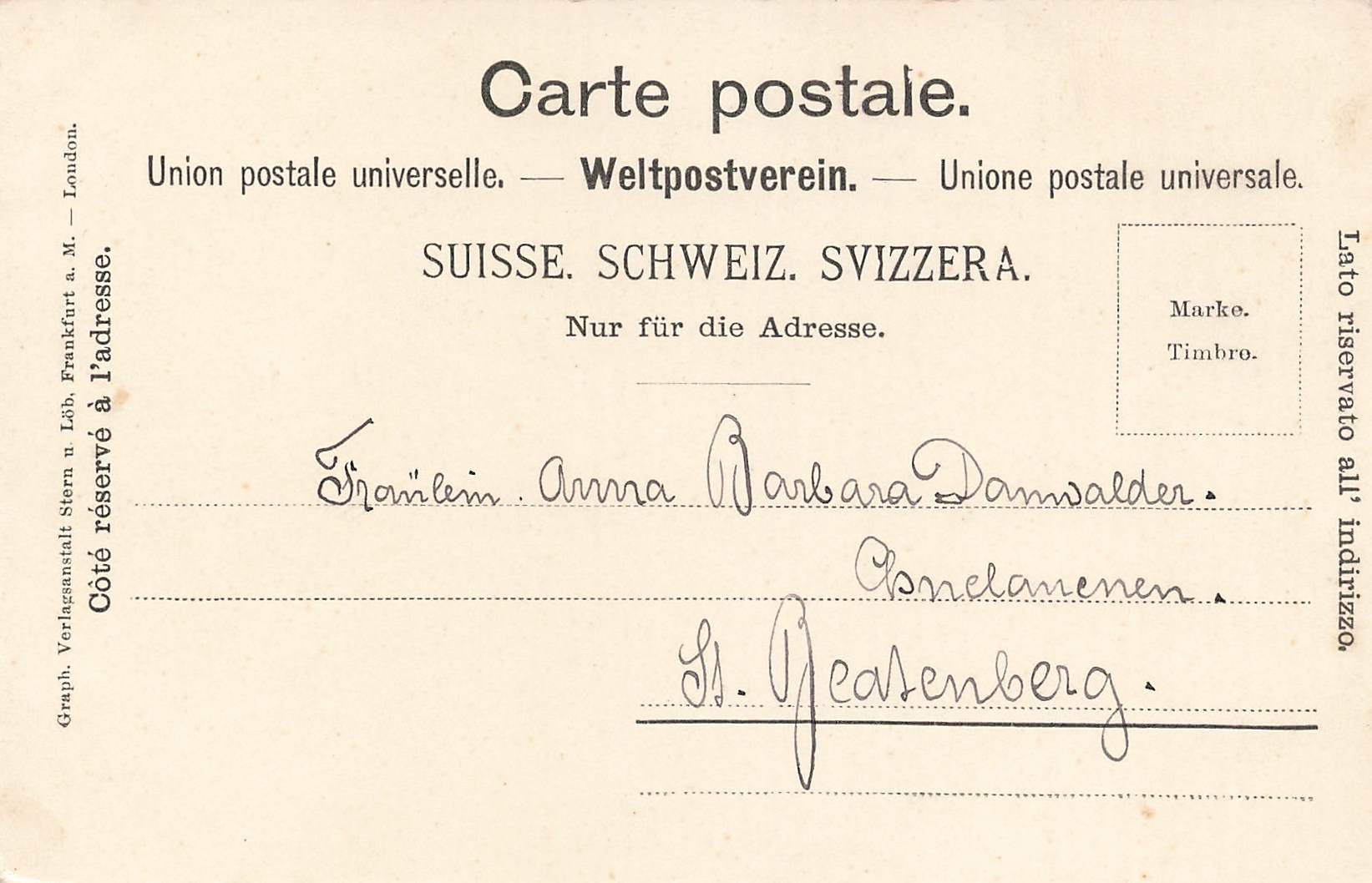 Cartoline postali: St Beatenberg (BE) Kirche mit Eiger Mönch und Jungfrau – Usato da Biasca venduto da Blenio71 1