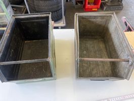 Vintage Lagerboxen, Metall, Grün, 2 Stück, Top Zustand!