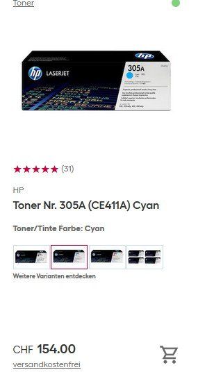 Hewlett Packard Cartucce per stampanti & toner: HP original 305A cyan magenta yellow – Nuovo e nell'imballaggio originale da Büren an der Aare venduto da simsand 3