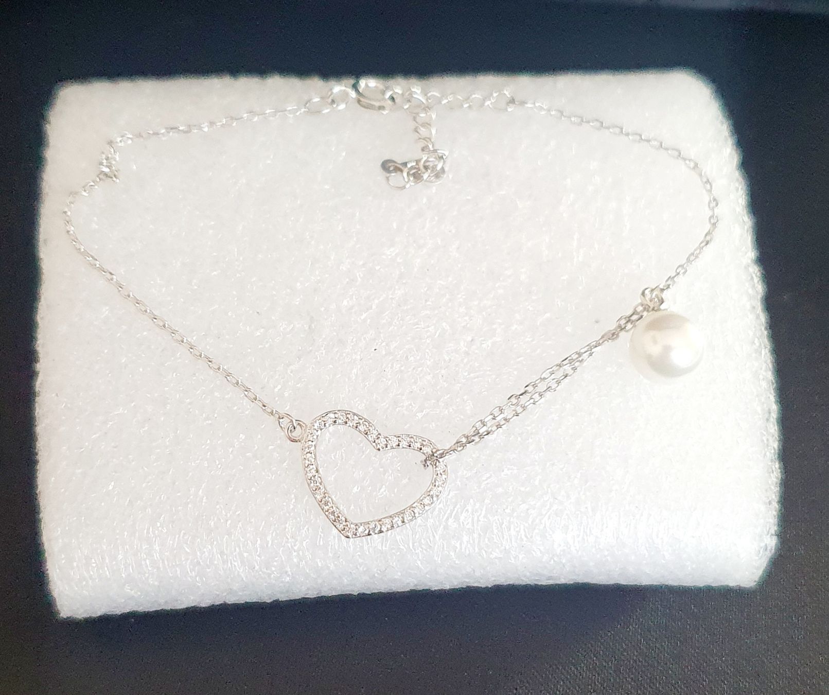 Bracciali & Braccialetti: Armband aus silber 925  mit Herz und Perle – Usato da Kreuzlingen venduto da Wunderkiste123 2