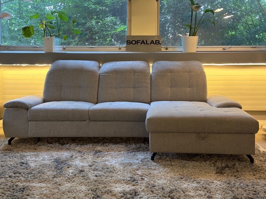 Divani: Ecksofa Grau mit Schlaffunktion Und Stauraum – Usato da Fehraltorf venduto da Sofalab.swiss