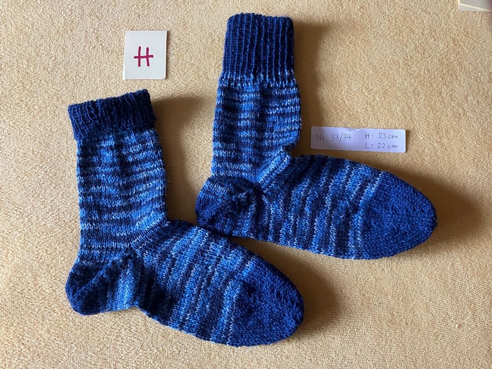 Neue handgestrickte Socken zur Auswahl Gr. 33/34 8