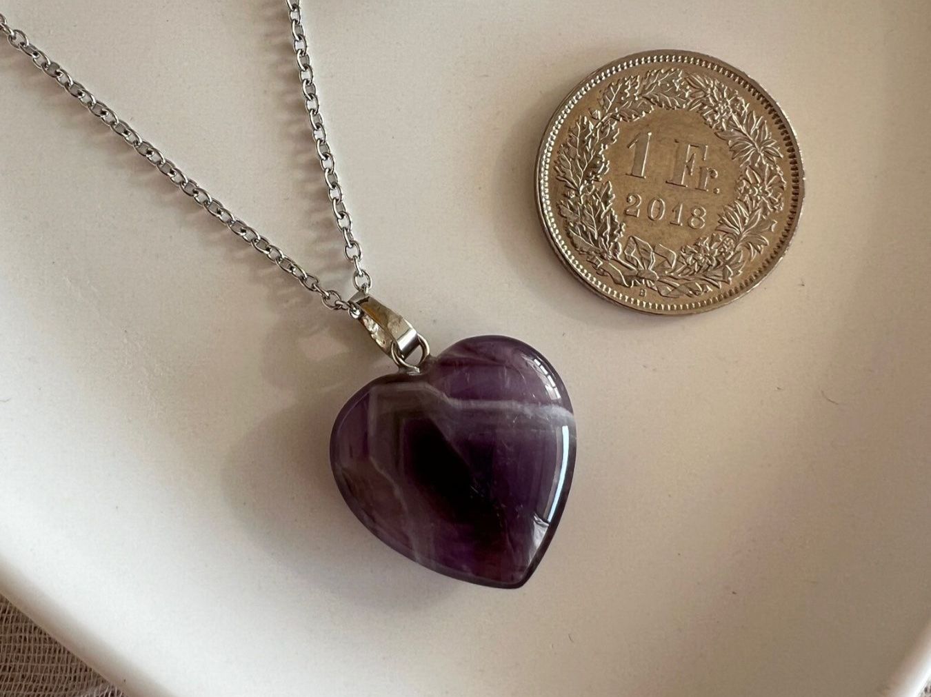 Ciondoli: Pendentif coeur en améthyste – Nuovo e nell'imballaggio originale da Pully venduto da sunaddict