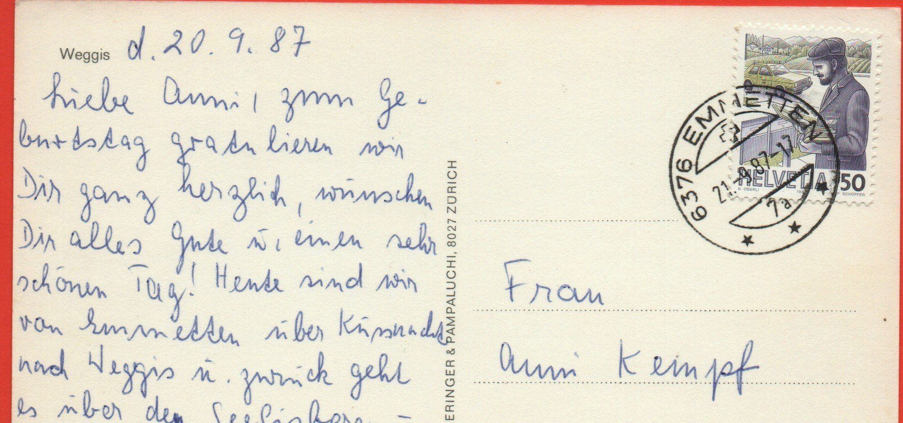 Cartes postales: WEGGIS Strasse mit Auto – D'occasion à Jona par philajona 1