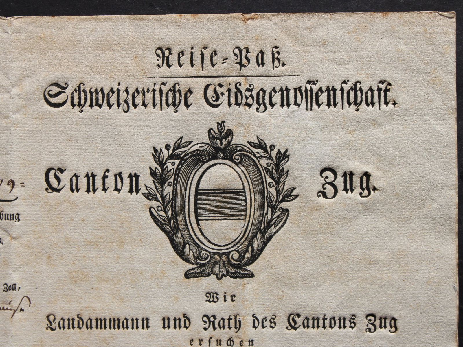 Bücher: REISE-PASS SCHWEIZERISCHE EIDSGENOSSENSCHAFT,1825,SELTEN – Gebraucht aus Guensberg von  1
