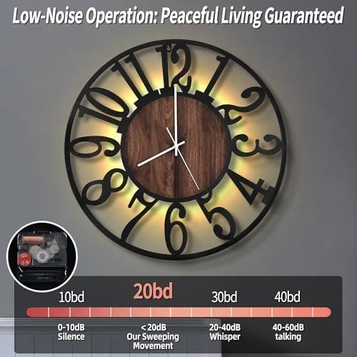 Orologi da terra & Orologi da parete: LED Wanduhr 50cm leise – Nuovo e nell'imballaggio originale da Hundwil venduto da pak_7zvn 4
