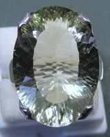 Konkav geschliffener grüner Amethyst Silber 925 Fingerring