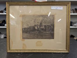Historische Zeichnung Basler Münster