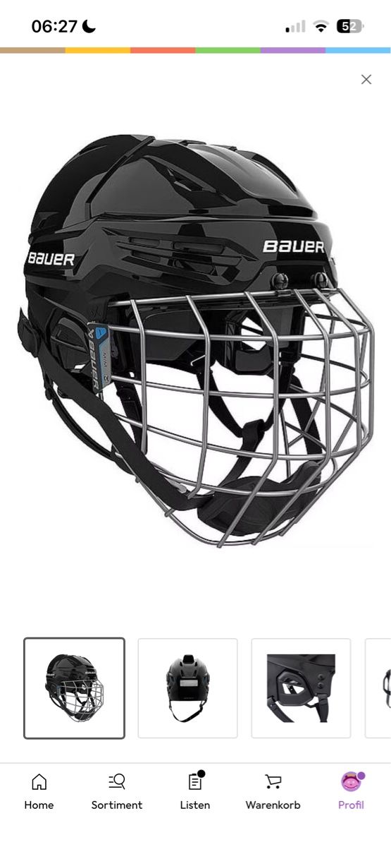 Bauer Caschi: Nauer BAUER Helm Combo Re-Akt 55 schwarz S – Usato da Hittnau venduto da noschalo888
