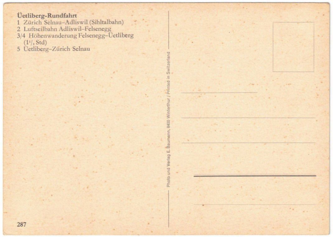 Cartoline postali: Uetliberg - 5 Bild AK – Usato da Binningen venduto da Mountainrider 1