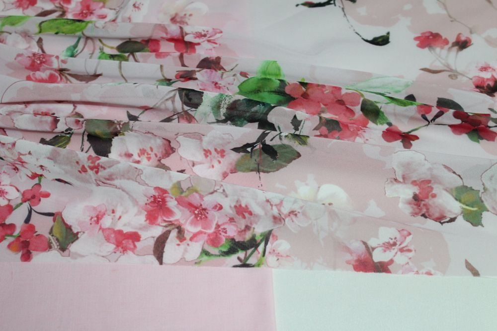 Tessuti: Stoff Kleiderstoff h.rosa/Blumen – Nuovo (secondo la descrizione) da Obfelden venduto da solomon111 3