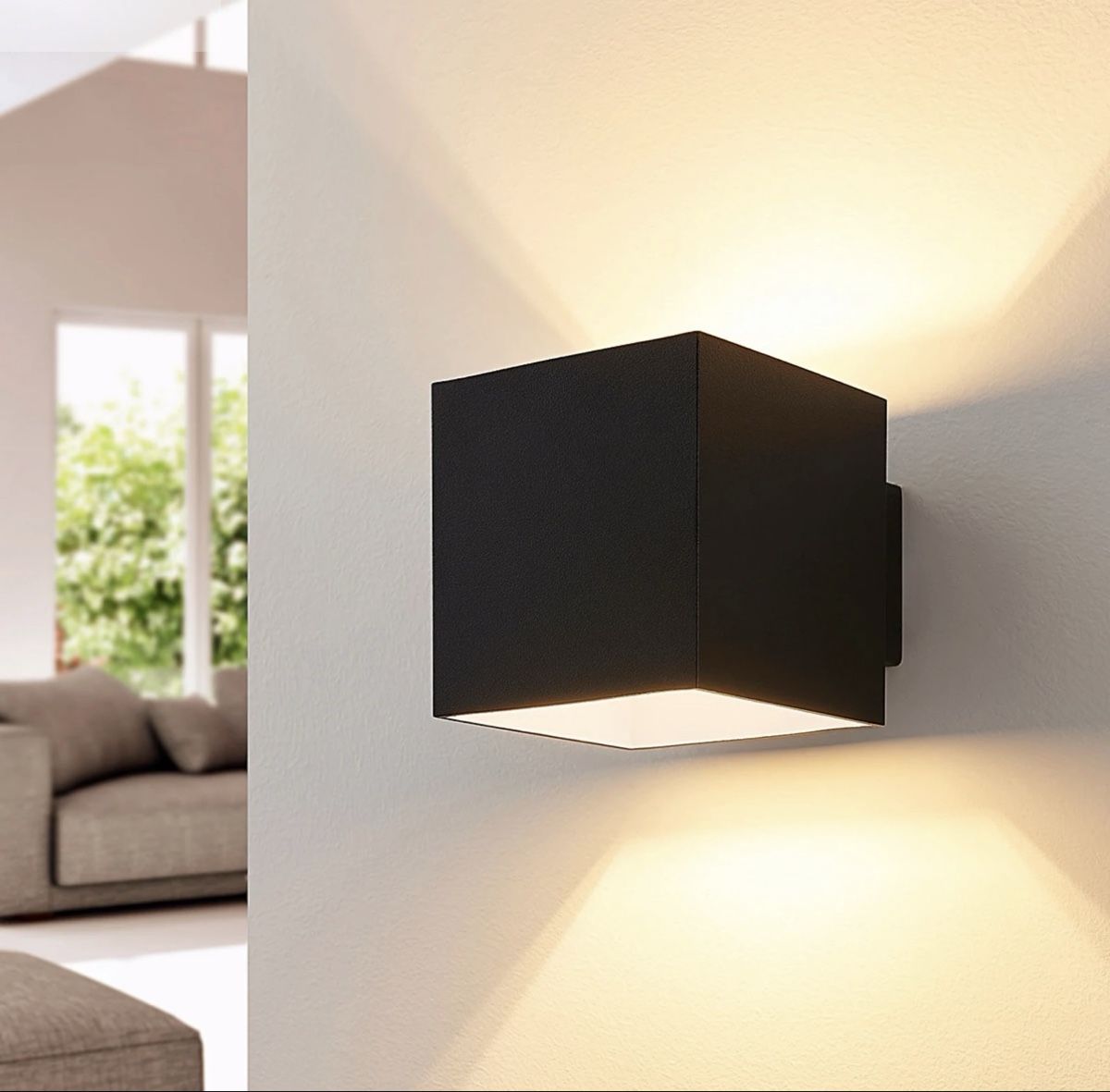 Lampade: Moderne Wandleuchte Würfel Schwarz Up/Downlight – Nuovo e nell'imballaggio originale da Gunzwil venduto da val_yd95