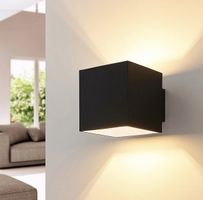 Moderne Wandleuchte Würfel Schwarz Up/Downlight