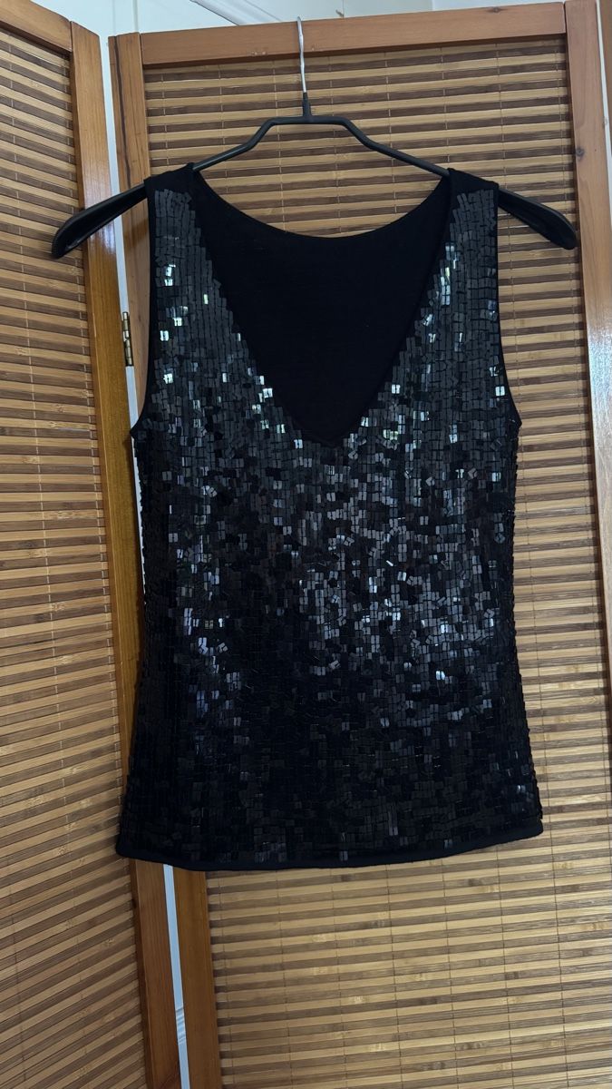 Top: Pailletten-Top, L, schwarz – Usato da Gümligen venduto da morticiaaddams
