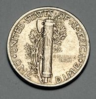 Monnaie USA Mercury Dime 1944 argent état correct 2.49g