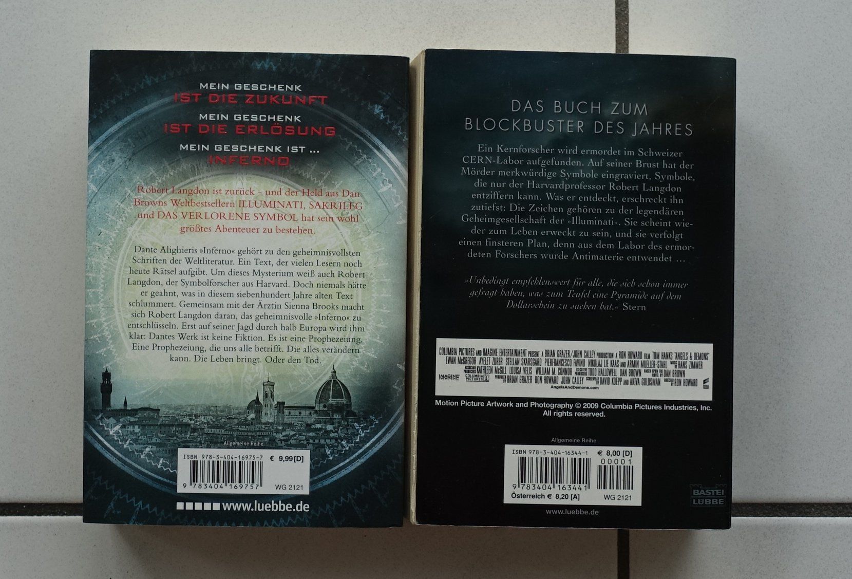 Libri: 2x Dan Brown - Illuminati - Inferno – Usato da Arbon venduto da drs64 1