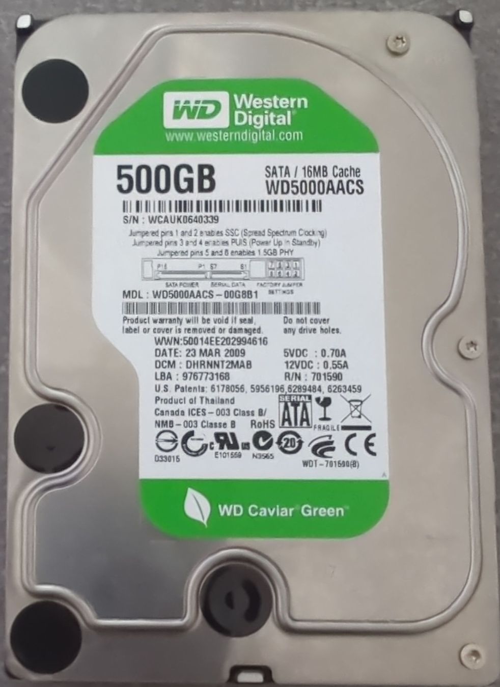 Western Digital Dischi rigidi: Disque Dur Western Digital 500GB – Usato da Eysins venduto da matthieu.neier