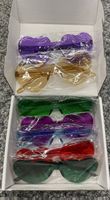 6 Herz Sonnenbrillen Set, Party Accessoire, Neu!