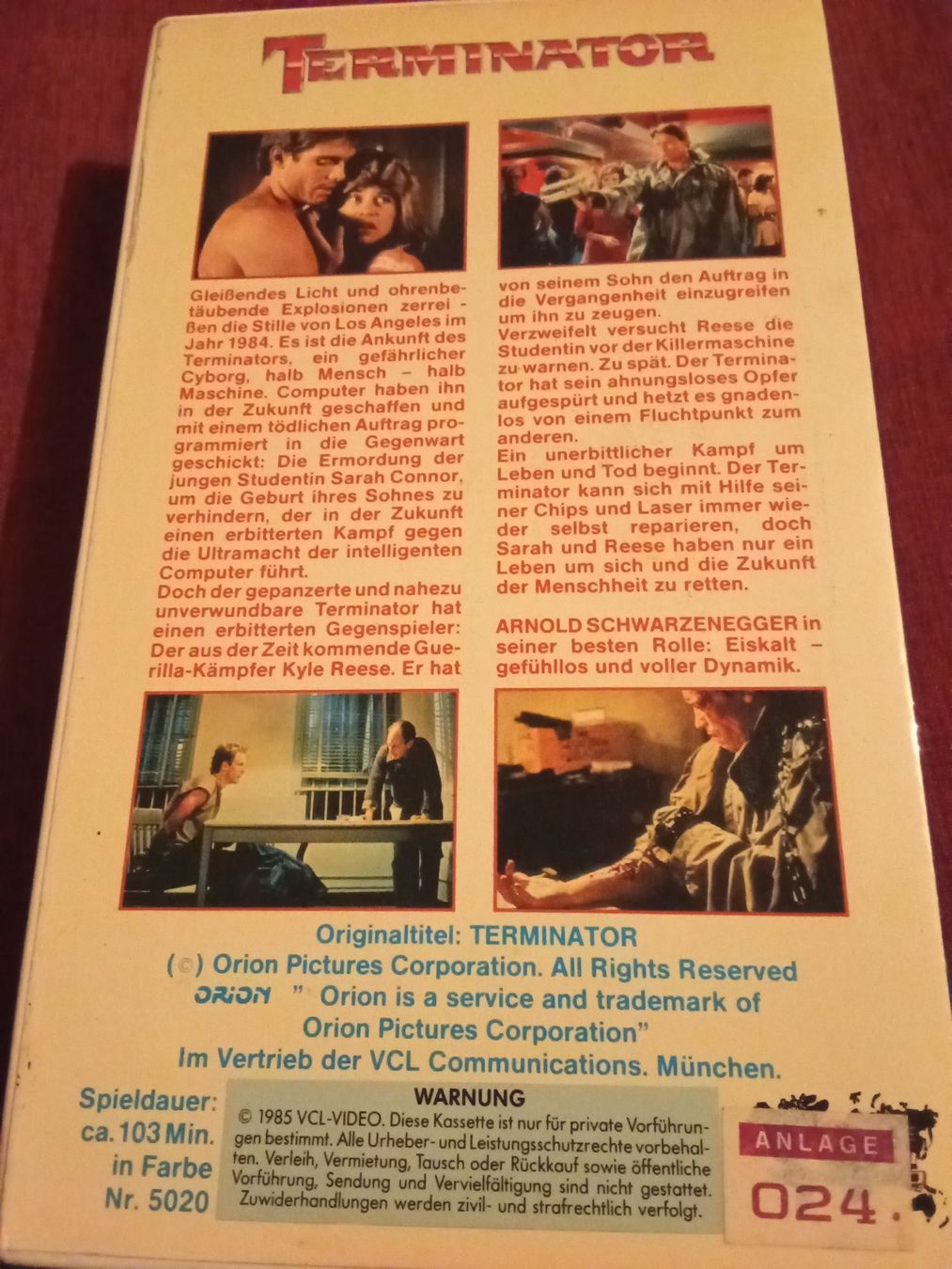 Toutes les VHS: Terminator VCL VHS 5020 – D'occasion à Remetschwil par Hofiii 1