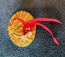 3 mini Hütchen Strohhut für mini Puppe, 4 - 5 cm