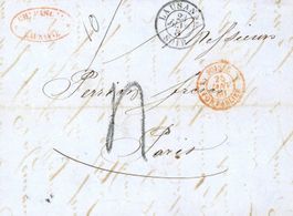 1860, LAUSANNE - Paris, Faltbrief, Inhalt, Suisse Pontarlier