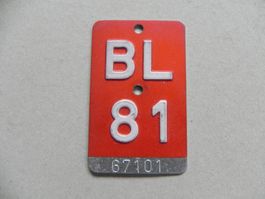Velonummer Velo Nummer BL 81 Baselland 1981 Bike Geschenk