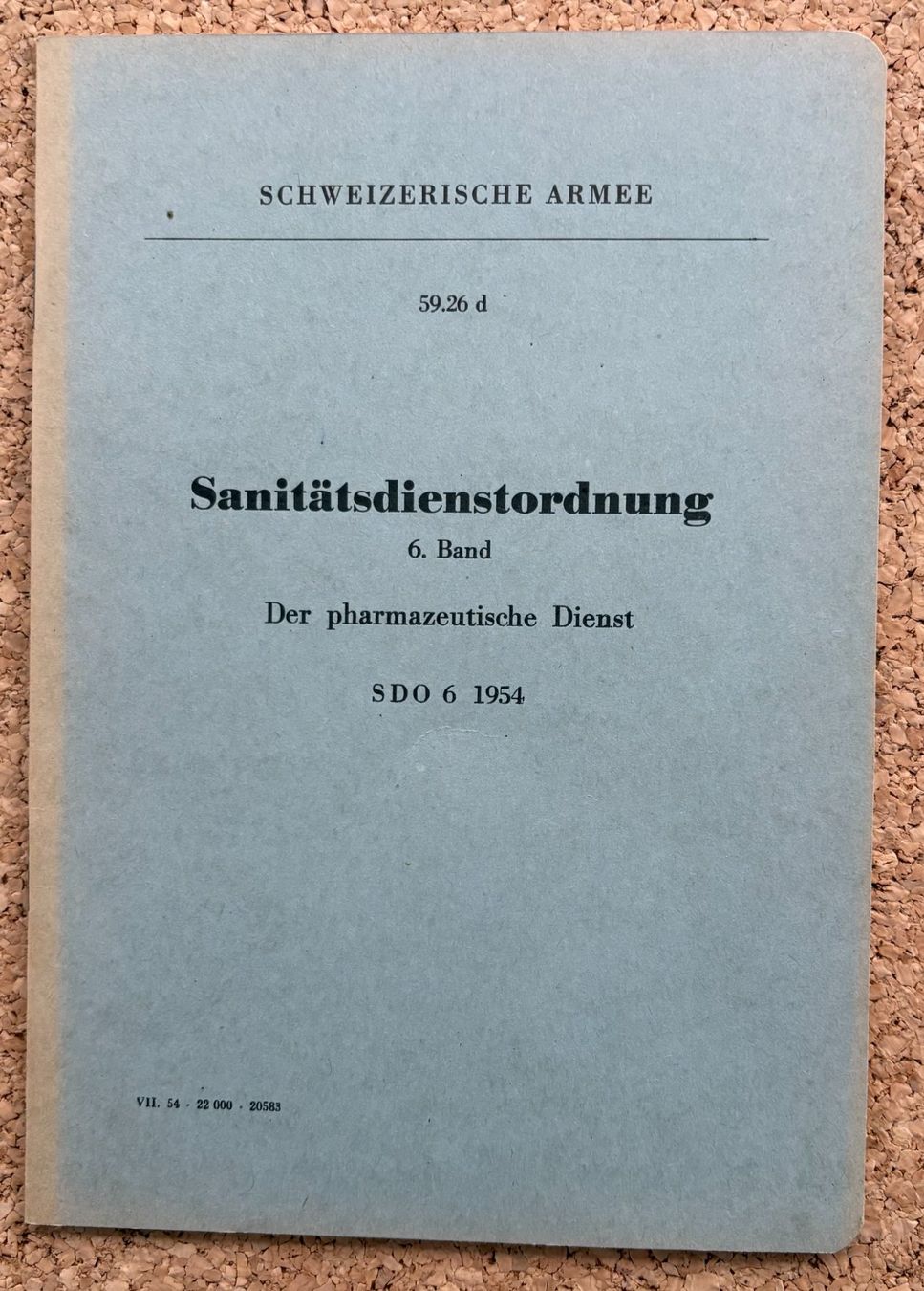 Schweizer Armee Armi bianche: SANITÄTSDIENSTORDNUNG – Usato da Ostermundigen venduto da Wyatt-Earp