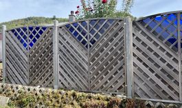 Trennwand / Sichtschutz Garten 3 Holzelemente 1.8m x 1.8m